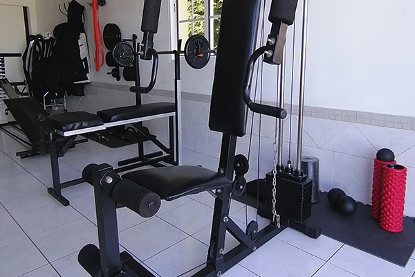 workout space at cabeco alto coliving and coworking space