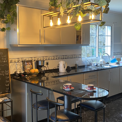 Cooking up a storm in the communal kitchen at Cabeço Alto